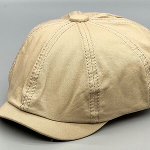 Bonnet fidder, casquette plate homme d'été, gavroche vintage, casquette d'été en coton, chapeau boulanger garçon, chapeaux de peintre, chapeau de messager, chapeau de garçons d'honneur Beige