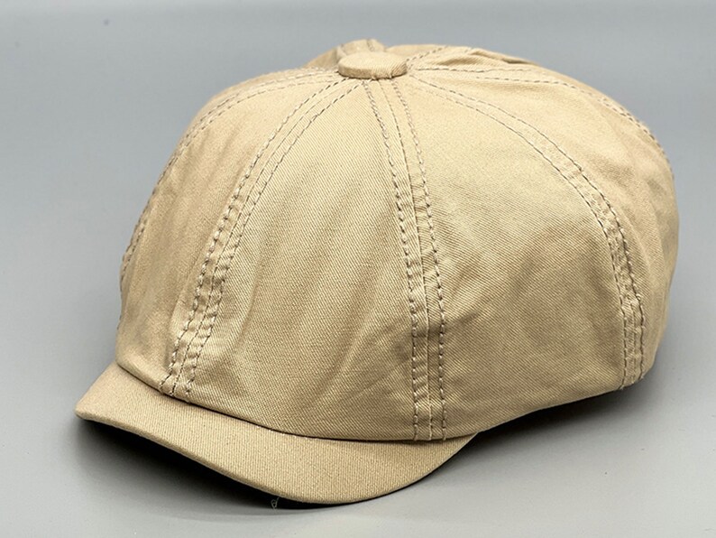 Bonnet fidder, casquette plate homme d'été, gavroche vintage, casquette d'été en coton, chapeau boulanger garçon, chapeaux de peintre, chapeau de messager, chapeau de garçons d'honneur Beige