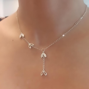 handmade Wheat Leaf necklace, Dangle Chain Necklace, Wheat Chain Handmade Silver Jewellery Necklaces Pendants