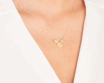 18Kソリッドゴールドマウスネックレス、ハンドメイドミニマリストディズニージュエリー
