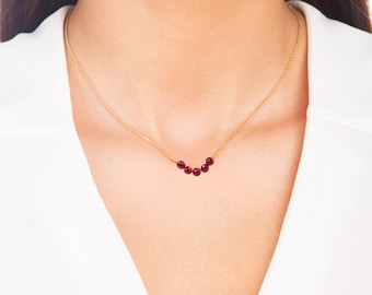 Handmade 18k Solid Gold Tourmaline Beaded Choker Necklace Gift