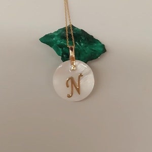 Initial Letter Necklace, 14K Solid Gold Initial Name Letter Pendant, Personalized Handmade Jewelry