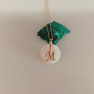 Solid Gold Initial Letter Necklace, Handmade Initial Pendant letter M, Personalized Necklace, Birthday gift, Christmas Gift