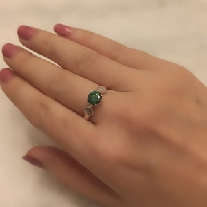 Handmade Emerald Ring, Handmade Lozenge Ring, Lozenge Emerald Ring, Jewellery Rings