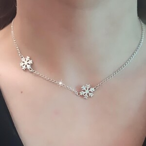 Christmas Gift, snowflake necklace and earrings, handmade snowflake Christmas gift, handmade jewelry, snowflake pendant,