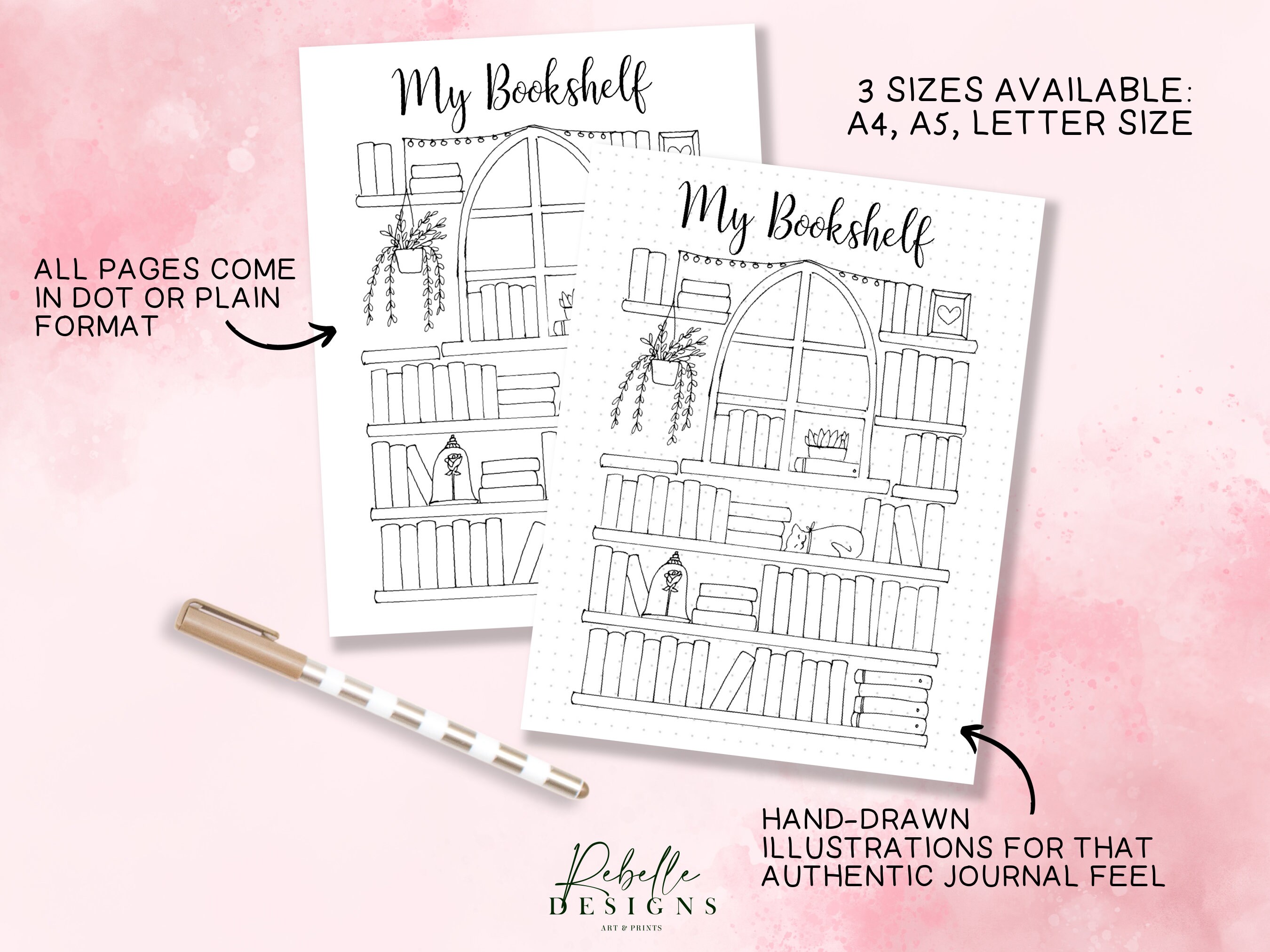 Journal Printable Trackers Bullet Pages Bundle Undated Premade Planner ...