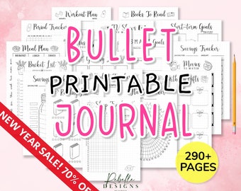 Journal imprimable Trackers Bullet Pages Bundle sans date Premade Planner 2024 Bullett numérique Bujo année modèles hebdomadaires Pdf téléchargement immédiat