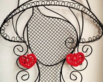 Pendientes de crochet de corazón