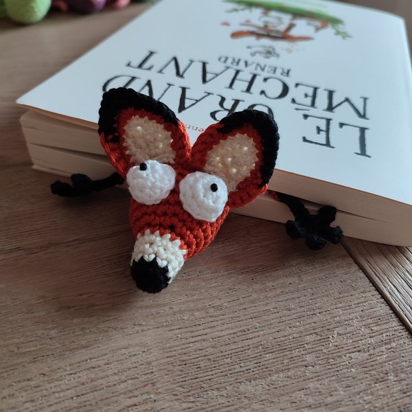 Marque page Renard en crochet ,Marque page Amigurumi, Marque page personnalisé, Marque page enfant, Signets, Crochet Animal Bookmarks