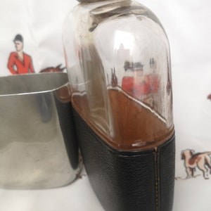 Antique Good Quality James Dixon Pewter and Glass Hip Flask