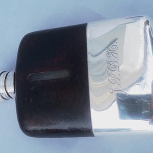 Good Quality Antique James Dixon and Sons Leather Covered Hip Flask 1/4 pt