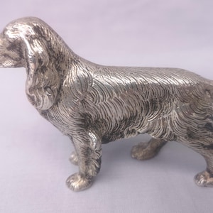 Vintage Silver Plated Model of Cocker Spaniel Dog Very Heavy
