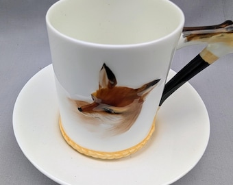 Lata de café de porcelana Royal Doulton "Reynard el Zorro" c1930
