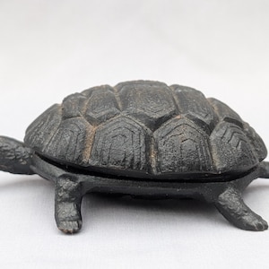 Vintage Metal Trinket Pot Modelled as a Tortoise