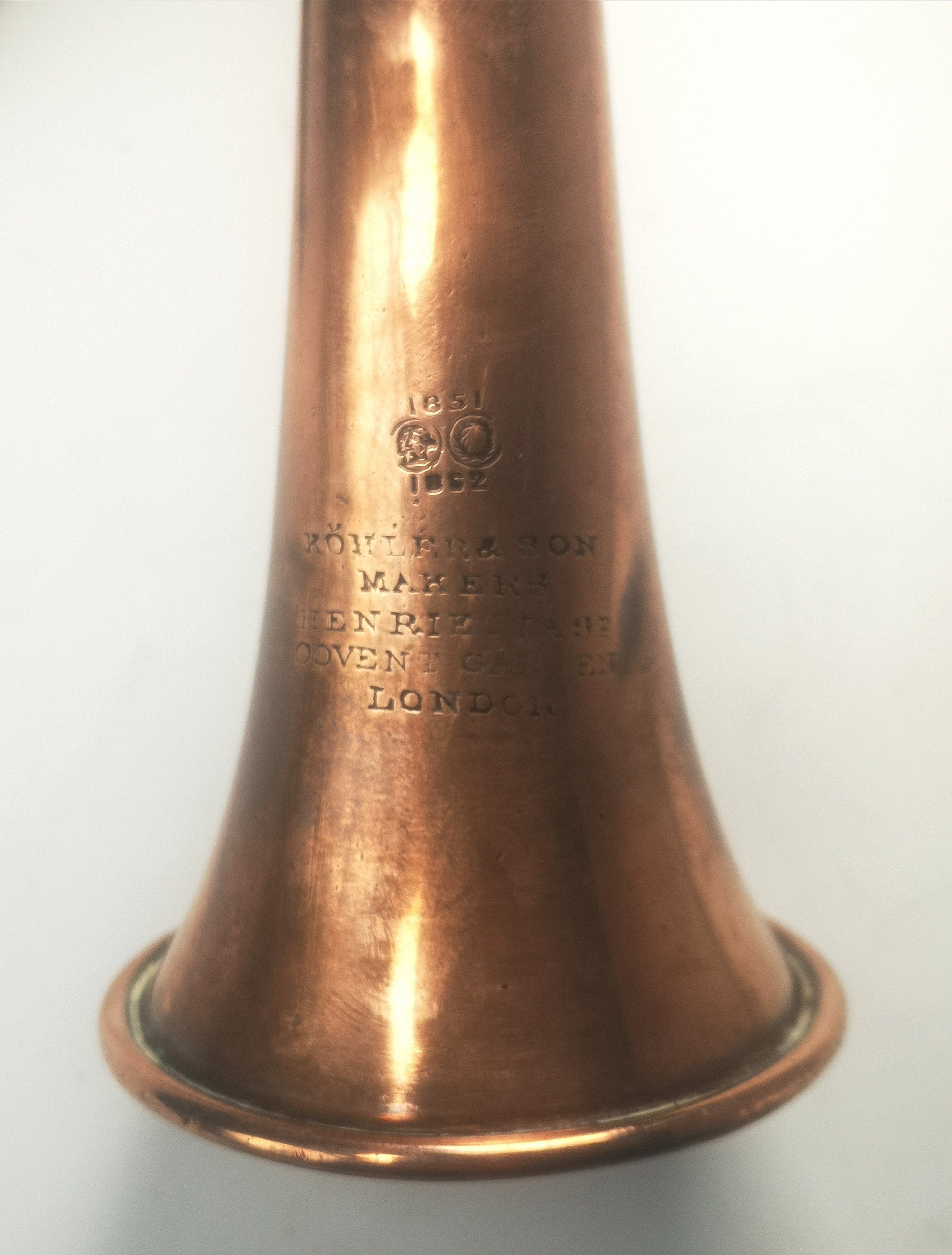 19th Century Kohler Curved Copper Beaters Horn C 1870 Etsy
