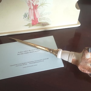 Abrecartas vintage con mango de cabeza de zorro moldeado