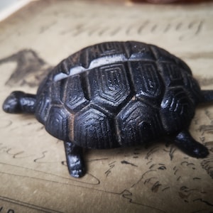 Vintage Metal Trinket Pot Modelled as a Tortoise