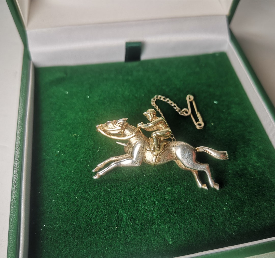 Broche Cheval Argent Sterling 925 – Vintage, Très Bon État, à Nettoyer