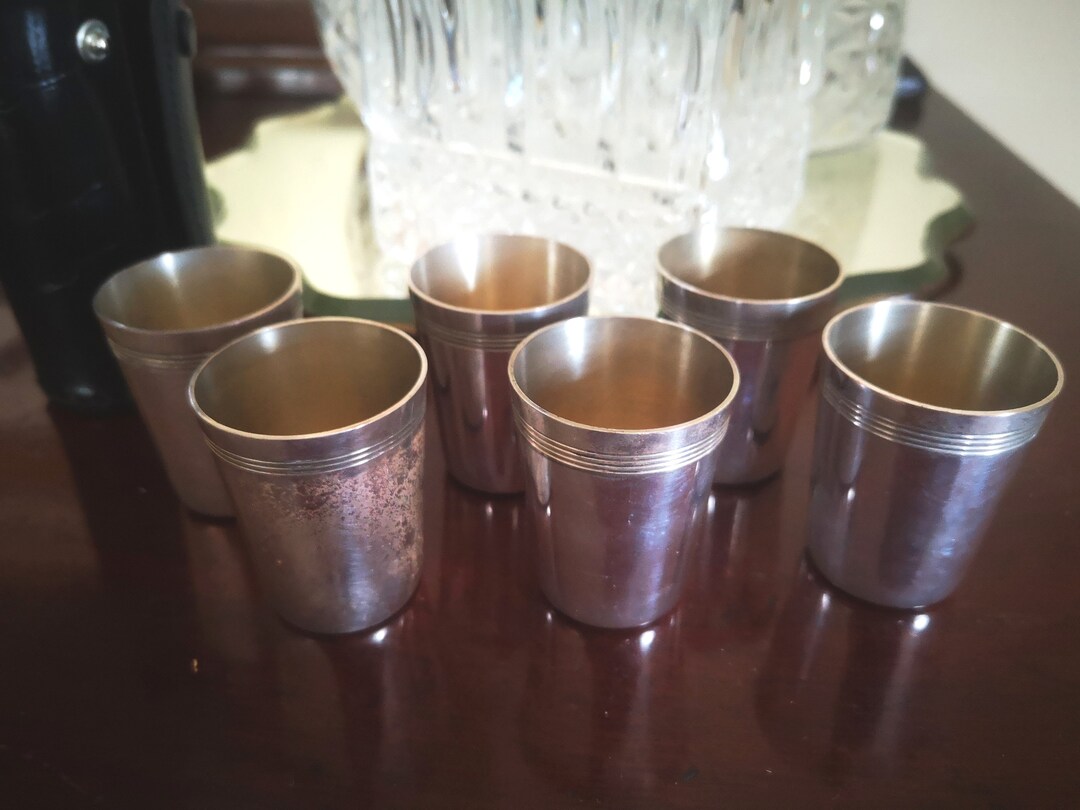 Set of Six Vintage Stirrup Cups in Leather Case - Etsy