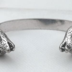 Vintage Silver Color Metal Foxmask Clasp Bracelet