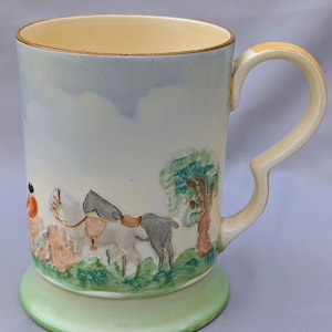 Taza vintage Adams Ivoryware Titian Ware con relieve de caza del zorro