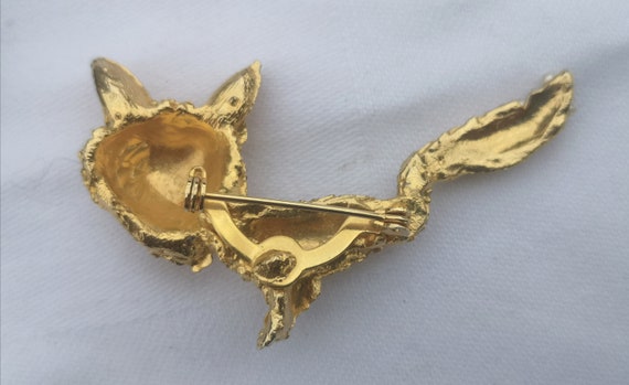 Vintage Glitsy Gold Coloured Fox with Coloured St… - image 3