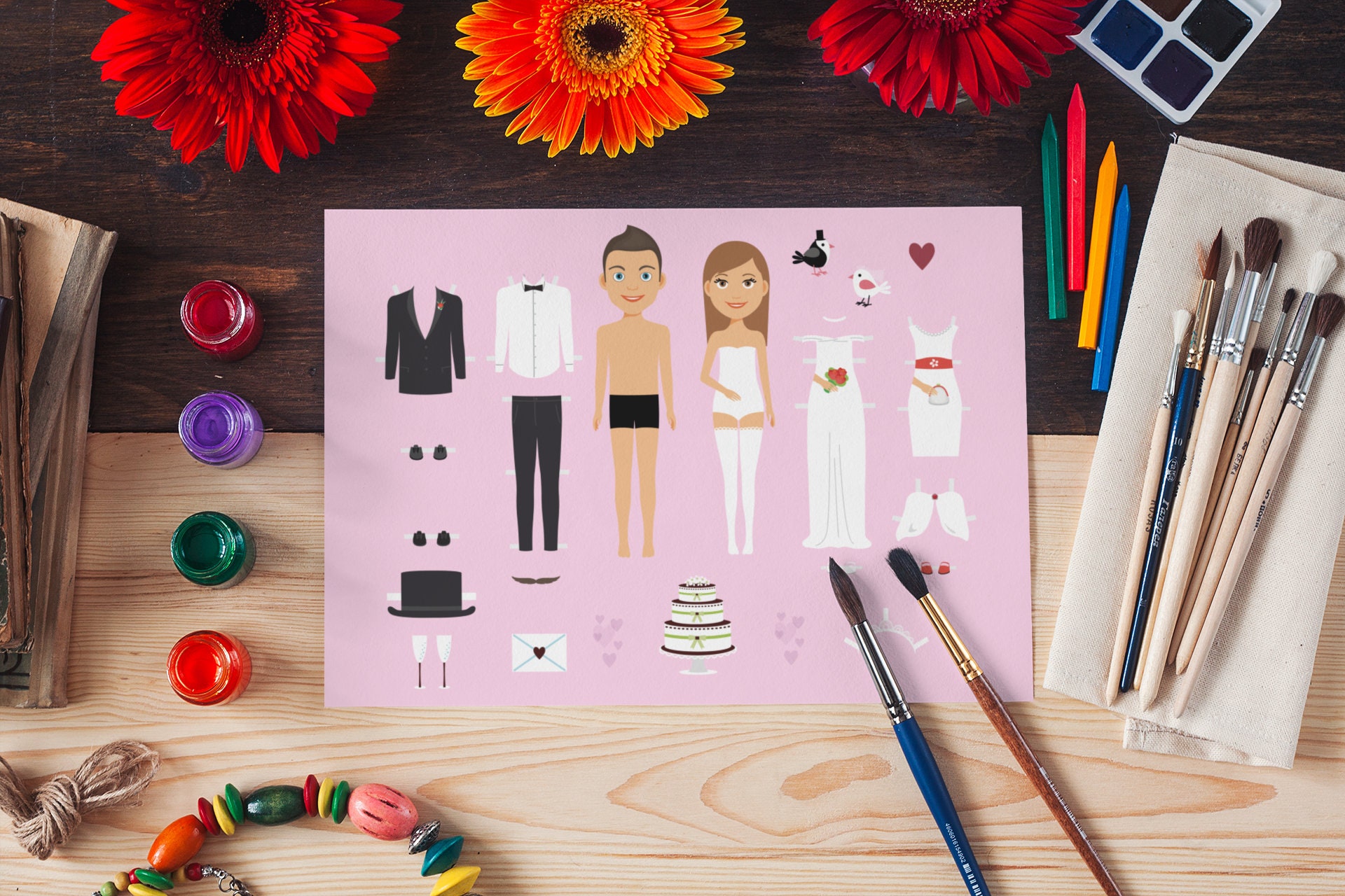 Paper Doll Kit Printable Paper Doll Clipart Baby Doll Paper Etsy