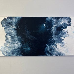 Abstract wall art, color shifting, monochrome, original canvas painting, 12x24