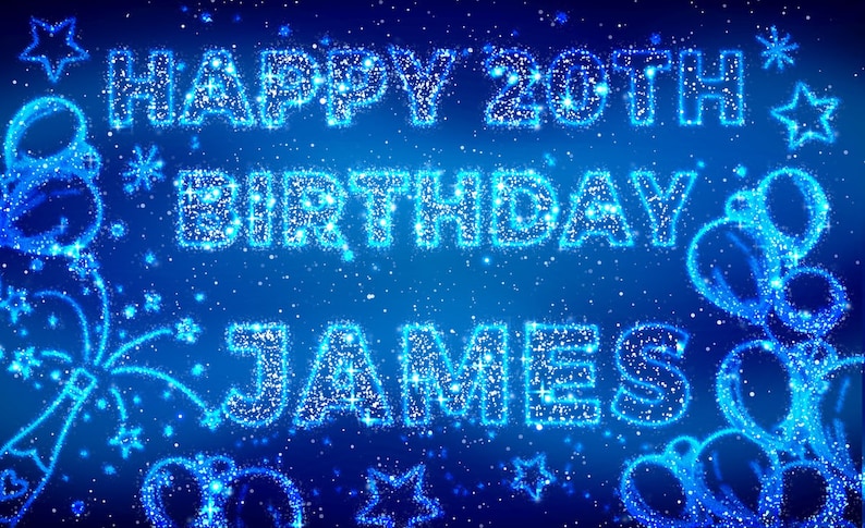 Birthday Backdrop Background Photo Banner Personalised Neon Colour