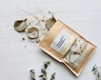 Calming flower bath salts packet // 5x7in