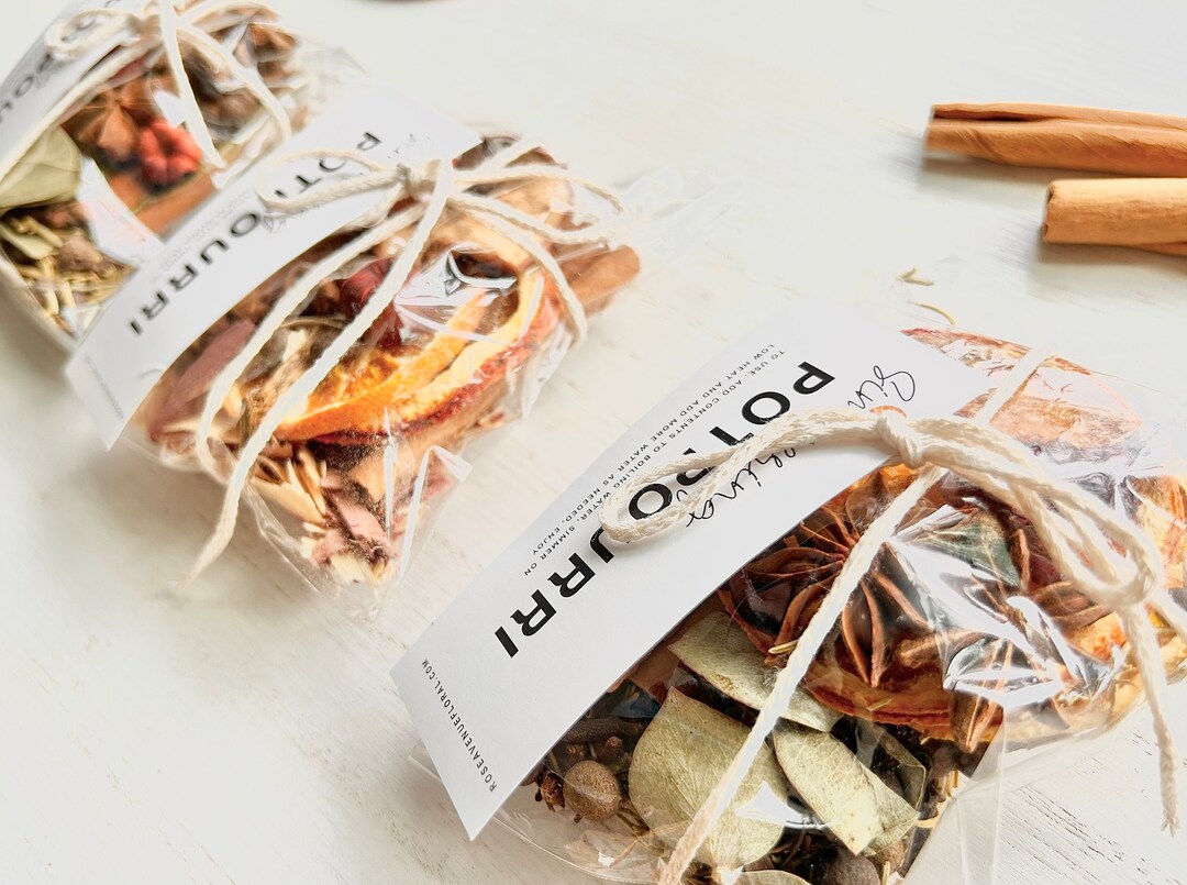 Set of 5 Simmering Potpourri Favors // 3x4 Bags Etsy