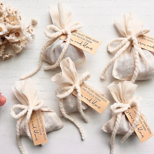 Wild Flower Seed Favors with labels // varying ribbon options