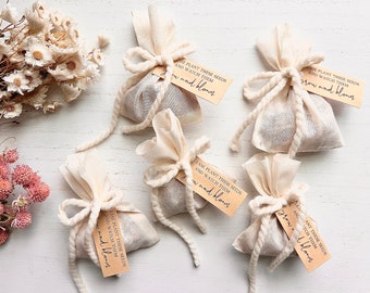 Wild Flower Seed Favors with labels // varying ribbon options
