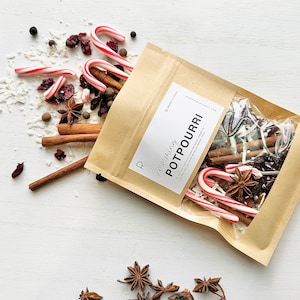 Set of 3 ‘Peppermint snow’ individual potpourri // 5x7in