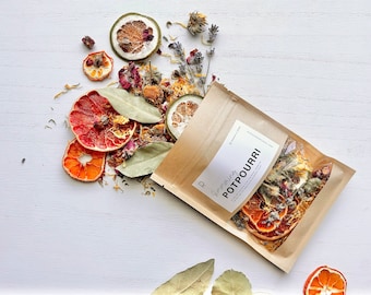 set of 3 ‘citrus in bloom’ potpourri // individual bags 5x7in