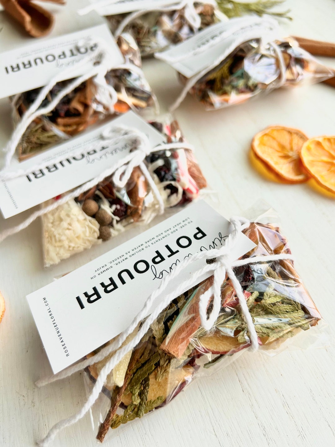 Set of 5 Simmering Potpourri Favors // 3x4 Bags Etsy