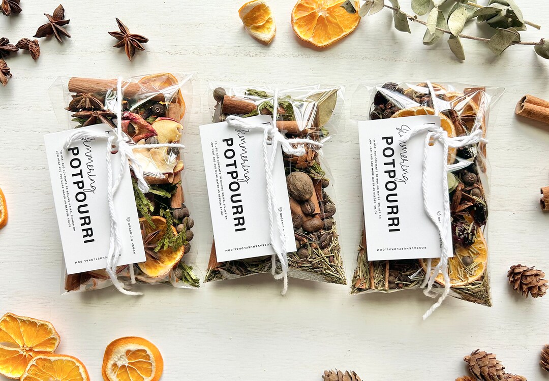 Set of 3 Simmering Potpourri Favors // 4x6in Bags Etsy