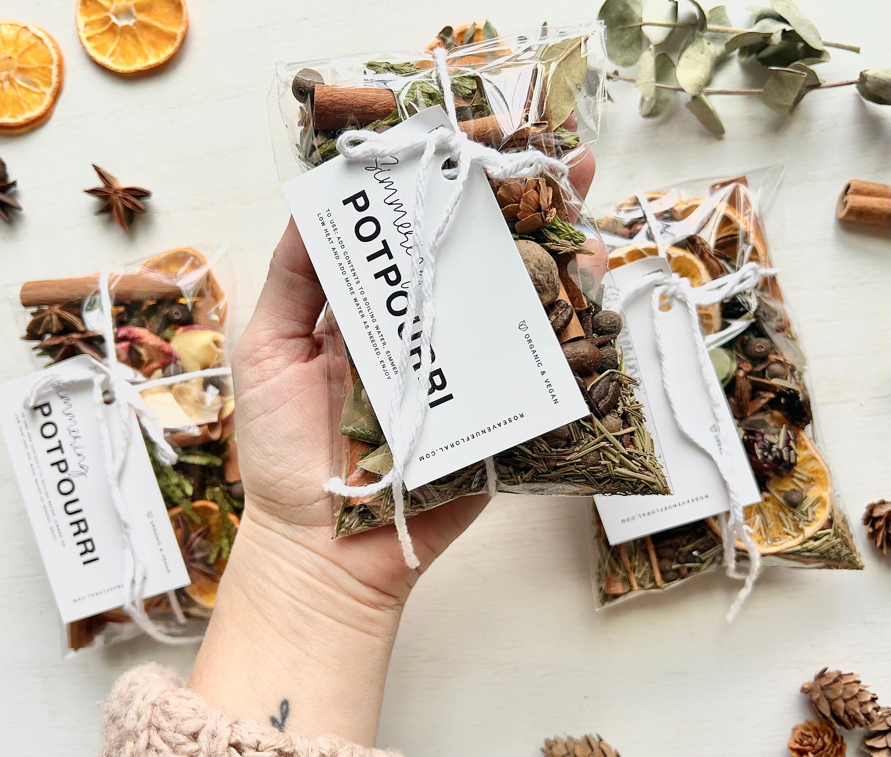 Set of 3 Simmering Potpourri Favors // 4x6in Bags Etsy