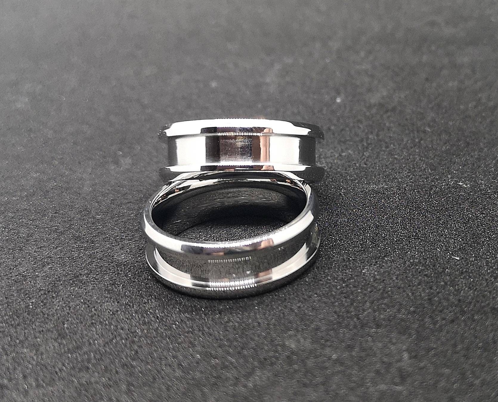 8mm/4mm Stainless Steel Ring Blank for Inlay 4mm Channel Ring Making ...
