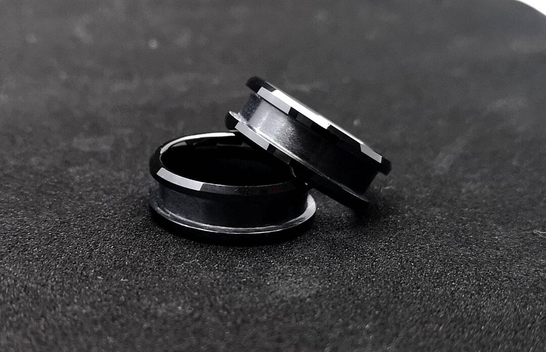 8mm/4mm Black Ceramic Ring Blank for Inlay 4mm Channel Ring Making - Etsy