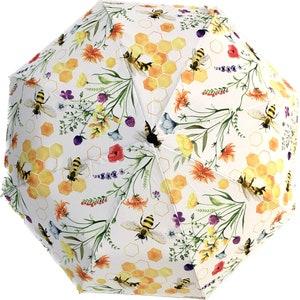 Honeycomb Bees Umbrella - Foldable Easy Open/Close - Ideal Gift for Gardening Enthusiasts and Bee Lovers - Designed in Australia