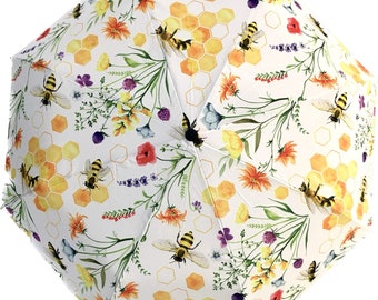 Honeycomb Bees Umbrella - Foldable Easy Open/Close - Ideal Gift for Gardening Enthusiasts and Bee Lovers - Designed in Australia