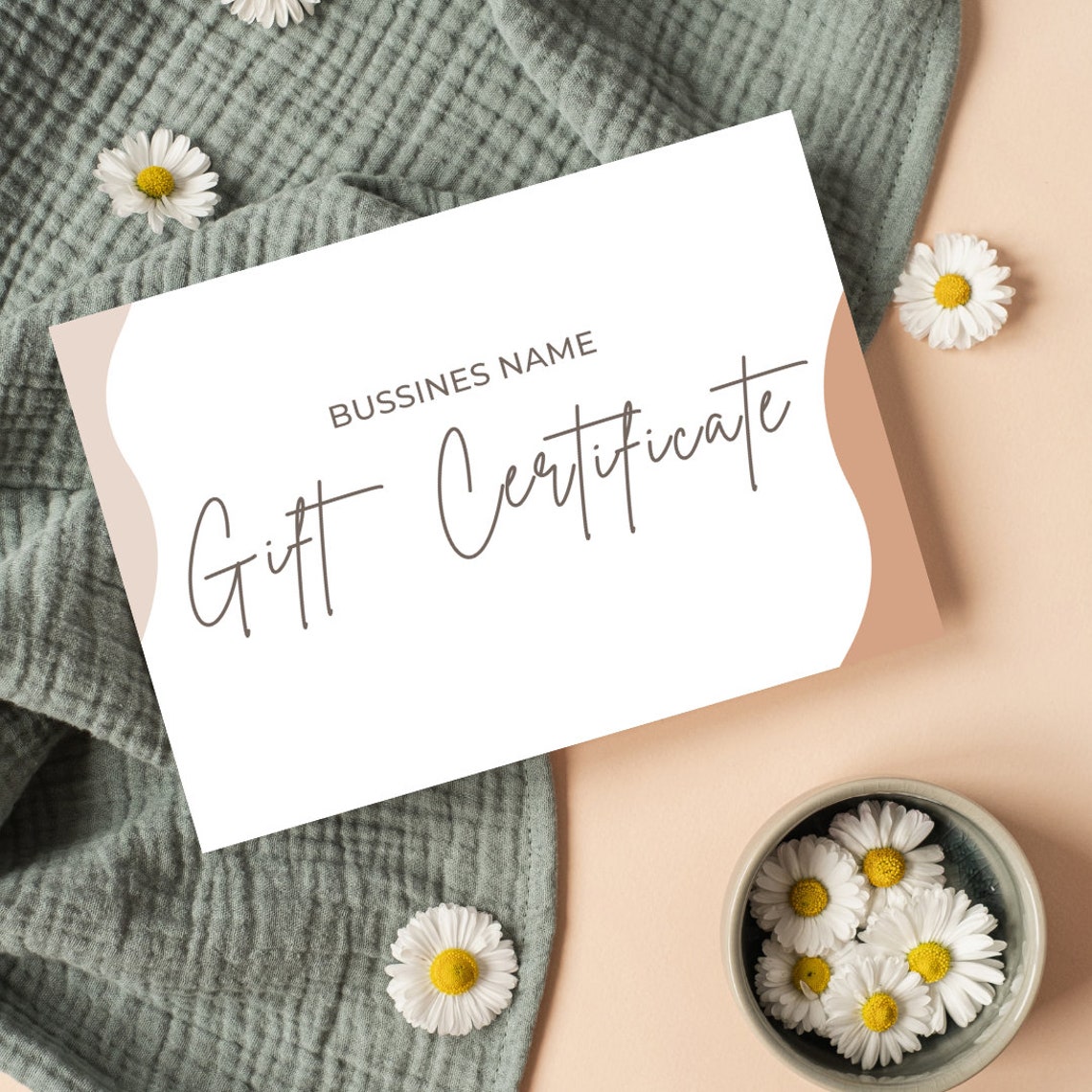 Small Business Gift Certificate Template Editable Modern Gift