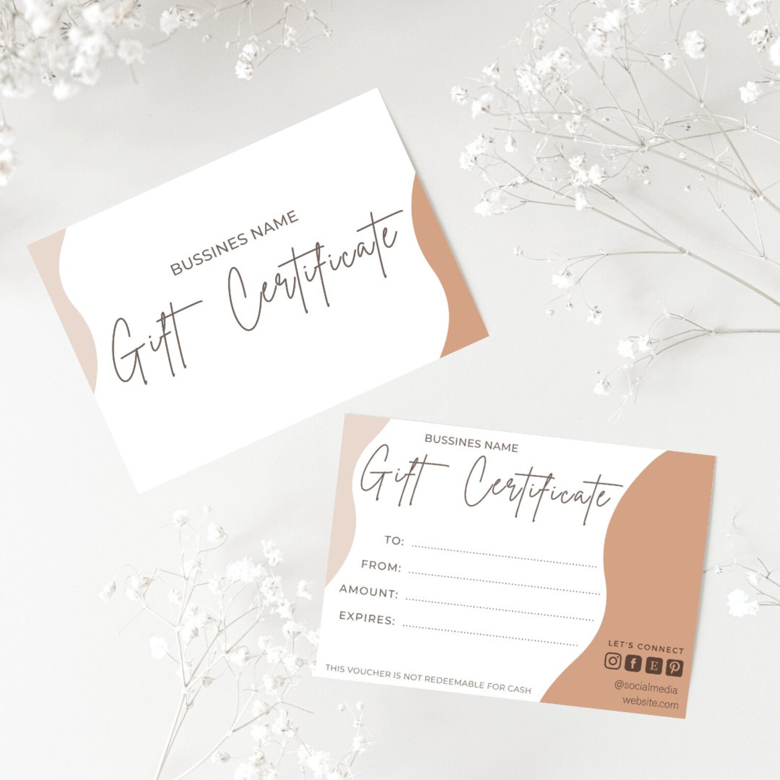 Small Business Gift Certificate Template Editable Modern Gift ...