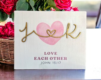 Letrero de madera personalizado con iniciales: regalo de aniversario para recién casados