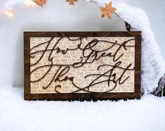 How Great Thou Art - Wooden Sign - Grandparents gift - Then Sings My Soul - Christian Wall Art - Hymn Wall Art - Housewarming Gift