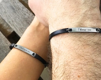 Matching Bracelets His and Hers, Valentines day Gift for Couples, Bracelet Set, Personalized Anniversary Gift, Boyfriend Girlfriend Jewelry