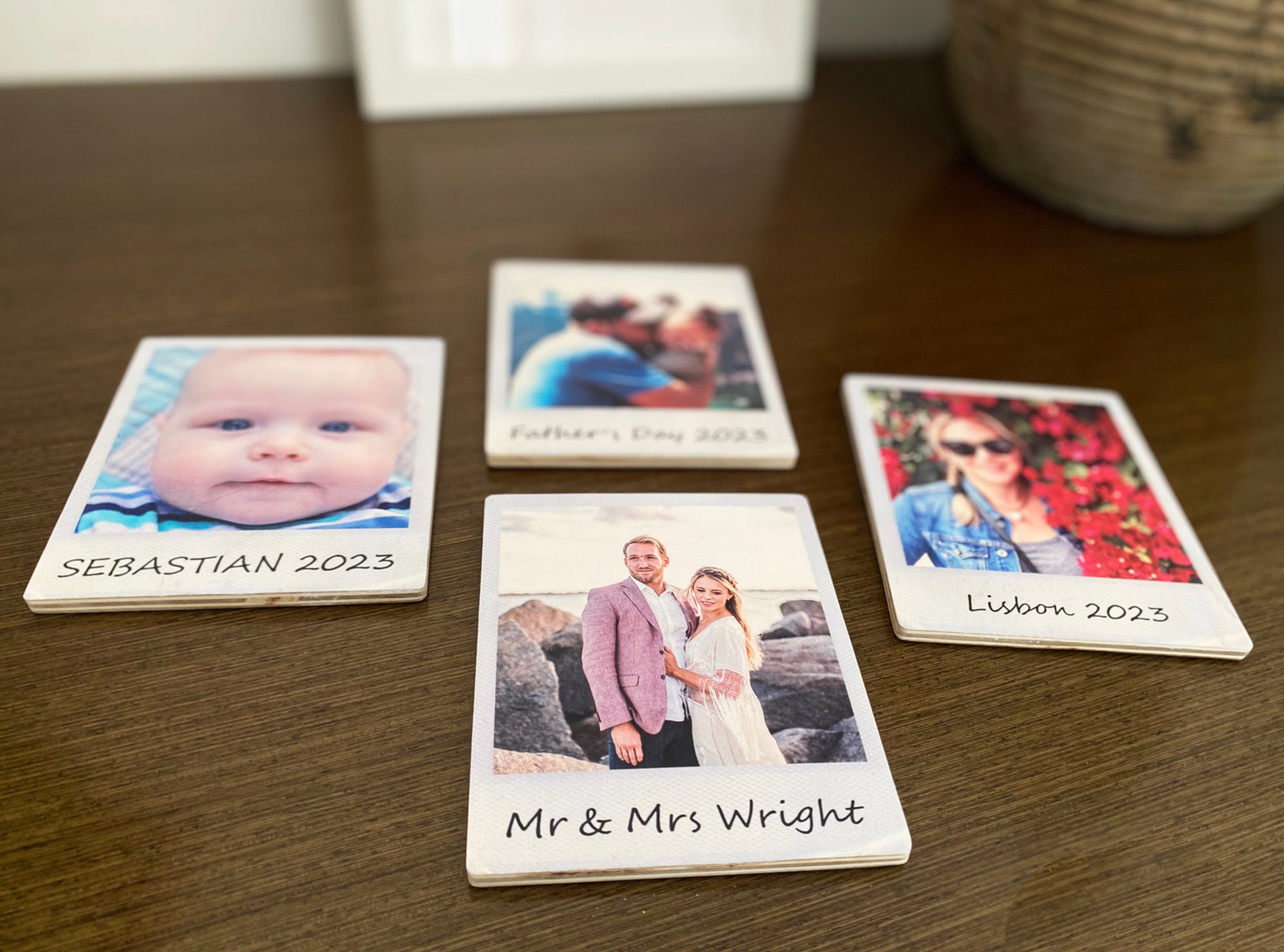 Fridge Magnets Custom Photo Personalized Gift Printed on Wood Magnets ...
