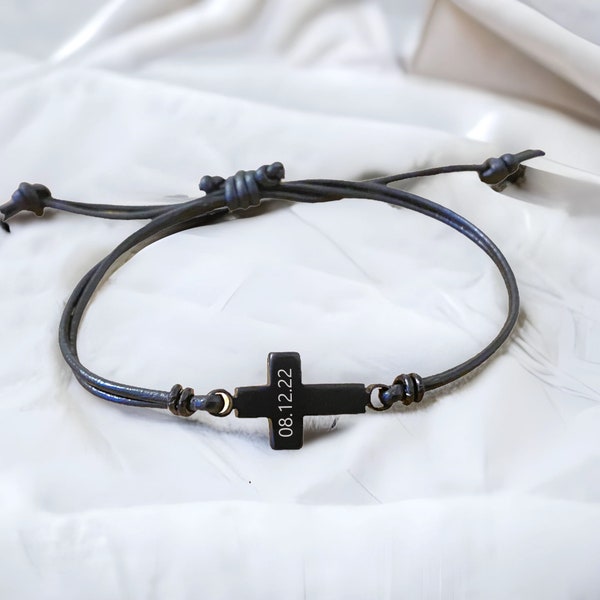 Cross Bracelet Personalized Confirmation gifts for boys Baptism gift Christian jewelry for Men Cross bracelet - Easter gifts for teens