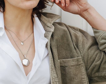 Collier médaillon avec photo, médaillon en argent personnalisé, cadeau de Noël pour femme, cadeau bijoux pour elle